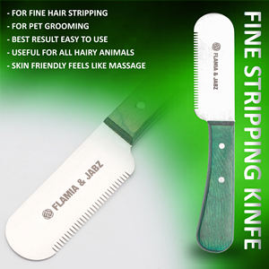 Juego de 6 herramientas ecológicas de aseo canino de acero inoxidable con mango de madera, cuchillos de cardado y peines para limpieza de mascotas - Product Image 4