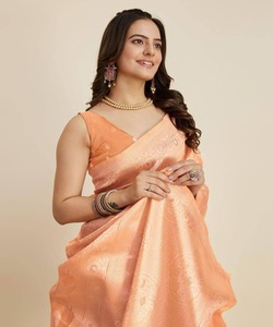 Traditional Look Saree for Timeless <b>Charm</b> New Arrival Casual Wear silk Saree with Diamond Work Blouse - Product Image 3