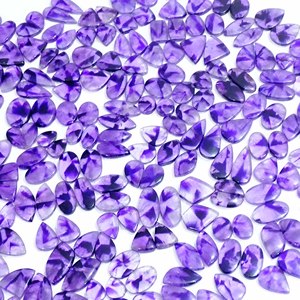 100% par de amatistas naturales piedras preciosas sueltas mezcla forma y tamaño par de amatistas cabujón piedras preciosas sueltas para uso fabricación de joyas - Product Image 1