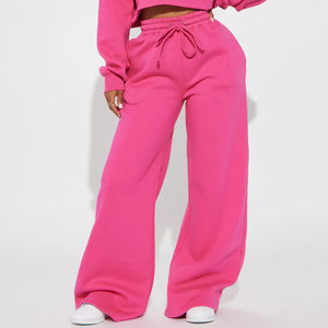 OEM <b>Womens</b> High Quality Custom Oversized Bright Pink Lounge Sweatpants Winter Thick <b>Jogger</b> Cozy Fleece Pants Made in Pakistan - Product Image 1