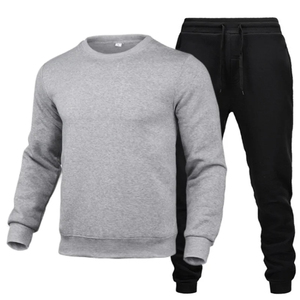 <b>Men</b> Women Tracksuit Custom Logo <b>Pullovers</b> Set Long Sleeve Round Neck & Jogger Pants Wholesale - Product Image 4