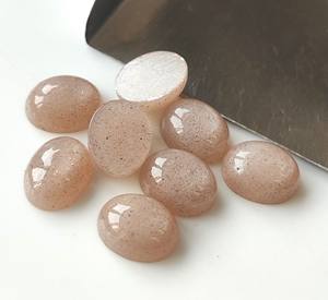 Prix de gros Pierre de lune pêche naturelle Cabochon ovale en vrac 3x5mm-20x30mm à dos plat Effet de couleur/feu pour la fabrication de bijoux - Product Image 3