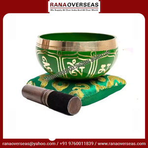 Bol chantant tibétain fait à la main de guérison de méditation de haute qualité en métal avec coussin et maillet origine bouddhiste de l'Uttar Pradesh - Product Image 5