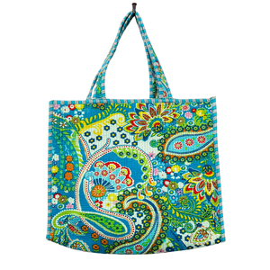 Llamativo bolso de mano acolchado de Paisley azul-Bolso artesanal y versátil - Product Image 2
