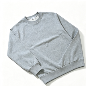 Sudadera de Cuello Redondo para Hombre, Color Gris Jaspeado Claro, Manga Larga, Estilo Casual, Ropa Deportiva, OEM, ODM, Venta al Por Mayor - Product Image 2