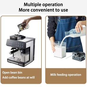 <span class=keywords><strong>Cafetera</strong></span> Comercial Inteligente Semiautomática de <span class=keywords><strong>Acero</strong></span> <span class=keywords><strong>Inoxidable</strong></span> 4 en 1 para Cappuccino y Latte, <span class=keywords><strong>Italiana</strong></span>, 20 Bares, para el Hogar - Product Image 5