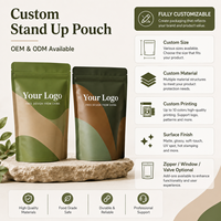 Sachets personnalisés pour café, pochettes verticales refermables avec fermeture éclair, sacs en Mylar imprimés avec logo, vente en gros