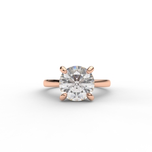 IGI Certified Round Cut Lab Grown Diamond Solitaire Engagement / Wedding <b>Ring</b> in 14K White / Rose & Yellow Gold - Product Image 1