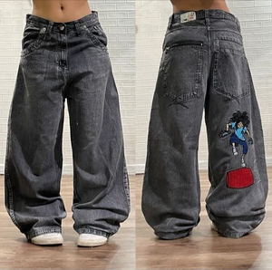 Wholesale New Trendy Custom Logo Breathable Distressed Eco-Friendly Knee Jeans Baggy Unisex High Quality Y2K Mid Waist Casual - Product Image 3