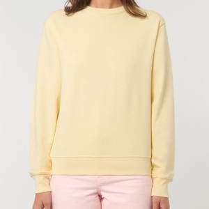 เสื้อกันหนาวคอกลมผ้าฝ้ายออร์แกนิคสีเหลืองอ่อนขนาดกลางใหม่คลาสสิก - Product Image 5