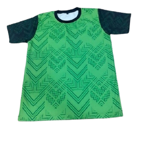 Logo personnalisé imprimé couleurs vertes T-shirt vêtements de sport en tissu polyester à manches courtes pour hommes - Product Image 1