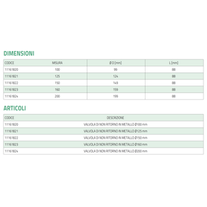 Vanne anti-retour en acier inoxydable Tecnosystemi pour systèmes HVAC à conduits - Product Image 3