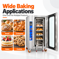 Four à convection électrique professionnel 12 plateaux 12,8 kW avec pulvérisation de vapeur et porte vitrée pour la production de pain en boulangerie