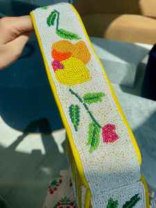 Bolso de Magnolia con cuentas, monedero con cuentas florales, bolso de flores blancas, bolso de hombro de primavera, monederos con cuentas de verano, hecho a mano floral - Product Image 3