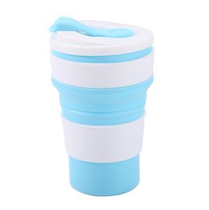 Taza plegable de silicona portátil y creativa, muy vendida, con tapa. - Product Image 2