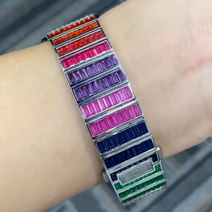 Relojes Moissanite de lujo al por mayor | VVS Iced Out Skeleton Pass Diamond Tester | Reloj Rainbow - Product Image 3