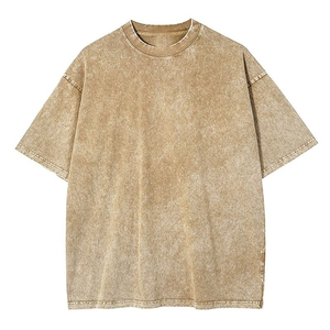Camiseta de Manga Corta para Hombre, Cuello Redondo, Algodón Lavado, Estilo Casual, Tejido Jersey, 100% Algodón, Corte Regular - Product Image 1