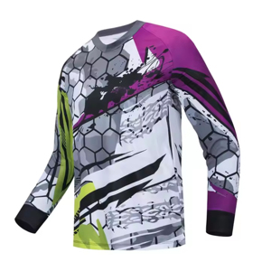 Maillot VTT pour homme à manches longues respirant léger coupe-vent séchage rapide personnalisable 100% chemises en polyester imprimées - Product Image 4