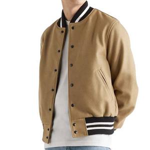 Chaqueta de Béisbol Universitaria Personalizada de Lona 100% Algodón, Manga Larga, con Botones y Bolsillos, Alta Calidad, MOQ Bajo, Servicio OEM para Hombre - Product Image 1