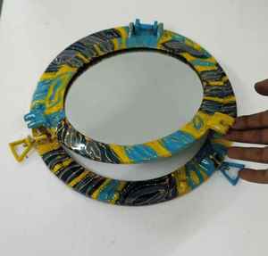 Espejo de pared redondo Art Deco de aluminio para dormitorios, salas de estar, baños y entradas, diseño llamativo - Product Image 2