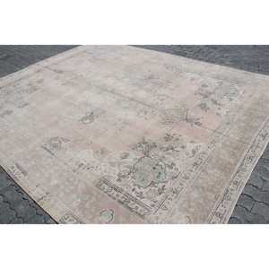 Alfombra Vintage, Alfombra Turca Extra Grande de 9.8x12.5 pies, Alfombra de Lana Sólida Gris - Product Image 2