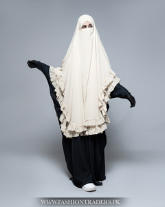 ชุดฮิญาบแบบมีระบายสำหรับผู้หญิงมุสลิมผ้าโพลีเอสเตอร์ระบายอากาศได้ดีสวมใส่สบายขายส่งง่าย - Product Image 5