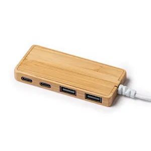 Hub USB in Bambù Personalizzato Abelardo, Gadget Promozionali Personalizzati - Product Image 3