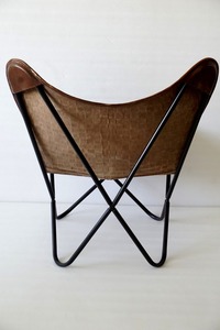 Silla de cuero de mariposa rústica de lujo, marco de hierro de lona plegable para el hogar, oficina, sala de Estar, comedor, dormitorio, ocio al aire libre - Product Image 2