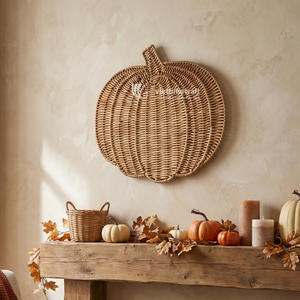 Decoración de Pared de Calabaza de Ratán Hecha a Mano para Halloween, Otoño, Decoración de Interiores para Sala de Estar Estilo Granja - Product Image 4