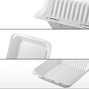 Biocean 9 \ "X 9 \" X 3 \ "Contenedor con bisagras Caña de azúcar compostable/Ba - Product Image 5