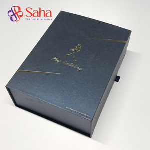 Handmade Kraft Art Recyclable Rigid <b>Boxes</b> Grey Board Paper Packaging Glossy Lamination Varnishing 4C Flap Open Design Jewelry - Product Image 2