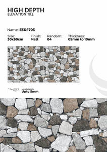 กระเบื้องพอร์ซเลนสำหรับผนังภายนอก ขนาด 300x600 มม. สำหรับตกแต่ง - Product Image 5