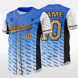 Maillot de baseball personnalisé pour homme à manches courtes avec impression par sublimation, col rond - Product Image 3