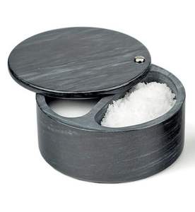 Cuencos de azúcar y sal de cocina de artículos de hoteles de forma redonda de mármol sólido de la mejor calidad con bandeja de madera último diseño hecho a mano - Product Image 4