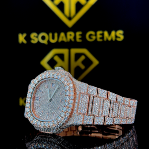 Montre intelligente unisexe au design de luxe avec un diamant de clarté VVS glacé, cadran de 42mm le plus vendu, prix de gros, accessoire de mode et d'affaires - Product Image 3