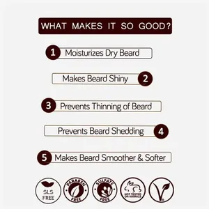 Aceite para Barba al por Mayor para Hombres con Argán, Jojoba y Vitamina E, Suaviza la Barba, Promueve el Crecimiento Denso, Marca Privada OEM Disponible - Product Image 3