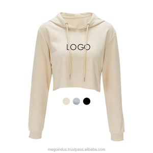 Sudadera Corta con Capucha para Mujer, 100% Algodón, con Impresión de Logotipo Personalizado - Product Image 1