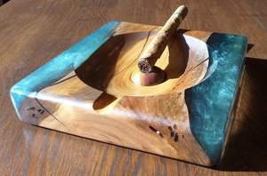 NOUVEAU ARRIVÉ MEILLEURE QUALITÉ MODERNE EPOXY MOODEN Résine Epoxy & Bois Cendrier Joint Couleur Personnalisée Logo Portable Intérieur et Extérieur - Product Image 4