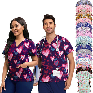 Uniformes Médicos Quirúrgicos de Algodón 100% con Bolsillos Impresos en 3D, Unisex, Venta al por Mayor, para Uso Hospitalario y de Enfermería - Product Image 1