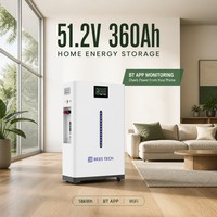 Système de stockage de batterie solaire ULTRASAFE 51,2 V 360 Ah pour l'énergie solaire domestique, compatible avec les systèmes 48 V, stock UE BEES TECH