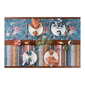 2024 Bohemian Ultra Soft Durable Custom Home Romantic Floral Jacquard 100% Organic Cotton GOTS Certified European Table <b>Runner</b> - Product Image 2