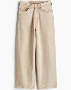 Souper baggy rigide en coton pour hommes, jeans décontractés beiges en denim, pantalons baggy qualité supérieure à jambes arrondies et chevilles @ prix de gros - Product Image 2