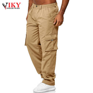Pantalones Cargo Tasa al por mayor Múltiples bolsillos Algodón Cintura elástica completa Botón Fly Cargo Pantalones POR VIKY INDUSTRIES - Product Image 3