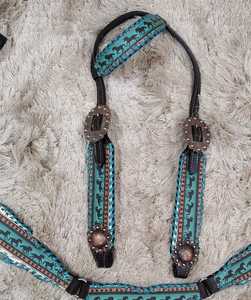 Lujo personalizado Premium Western Horse Headstall cuello de pecho alta calidad equitación ecuestre cuero diamantes de imitación hechos a mano personalizados - Product Image 4