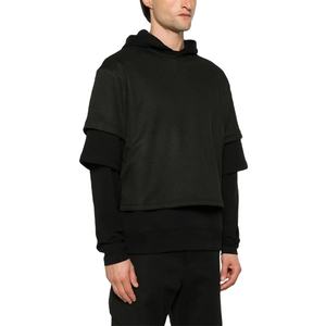 OEM Custom Elegant Double Layered Design Jersey Texture Waffle Knit <b>Overlay</b> Men Customization Pullover Hoodie For Men - Product Image 4