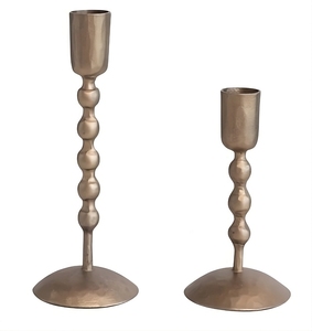 Aluminium Métal Laiton Antique Bougeoir Design Moderne Fait Main Finition Laiton Décoration Maison Éclairage - Product Image 4