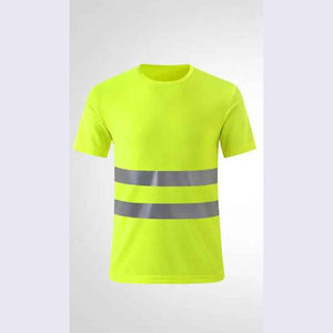 Camisetas de seguridad laboral reflectantes de manga corta de poliéster personalizadas Cinta reflectante ANSI Clase 3 Flash LED impermeable para fábrica - Product Image 1