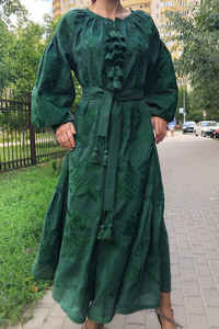 2025 nueva moda verano Casual elegante mujer Lino estampado estilo vacaciones Vestido corto manga larga vestido estampado para damas - Product Image 3