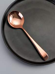 <b>Mirrored</b> Rose Gold Flatware High Quality Matte <b>Black</b> High-end Hotel for dessert use party ware use Food Serving Eco-Friendly - Product Image 2