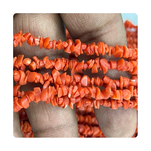 Perles en vrac naturelles en forme de puces de corail italien non coupées, taille 4 à 6 Mm, environ 20 pouces, collier, perles en vrac - Product Image 5